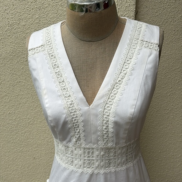 Antonio Melani gorgeous crisp white midi tiered dress - Picture 3 of 13
